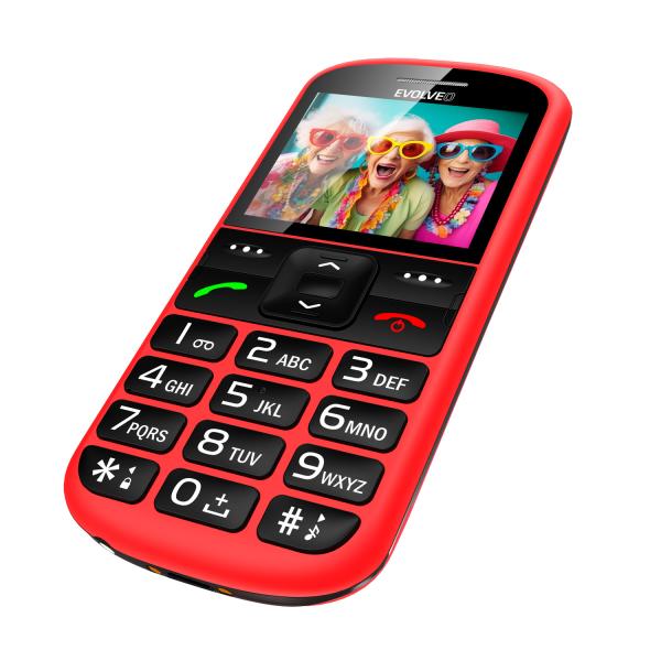 EVOLVEO EasyPhone XS, mobilný telefón pre seniorov, červený 