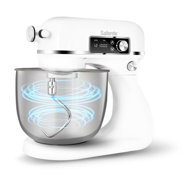 Salente DigiChef+, kuchynský robot, misa 6 litrov, celokovový, mäsomlynček, digitálny displej, biely 