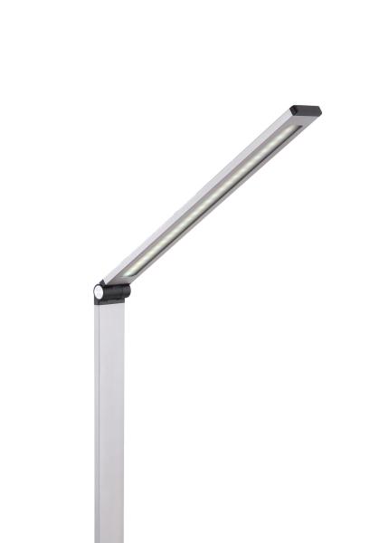 Platinet stolná LED lampa 10W stmievateľná, dotykové ovládanie, bezdrôtové nabíjanie, USB port, strieborný 
