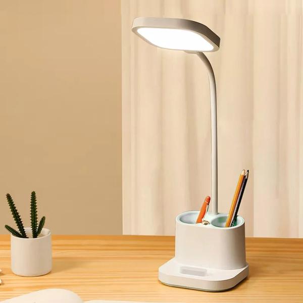 Platinet stolná LED lampa 5W, integrovaná batéria 2400mAh, USB port, biela 