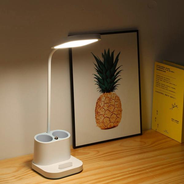 Platinet stolná LED lampa 5W, integrovaná batéria 2400mAh, USB port, biela 