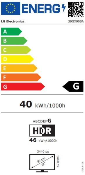 LG UltraGear/ 39GX90SA-W/ 39"/ OLED/ wQHD/ 240Hz/ 1ms/ Blck-White/ 2R 