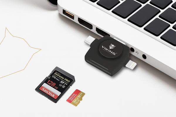 VIKING ČÍTAČKA PAMÄŤOVÝCH KARIET V4 USB3.0 4V1 biela 