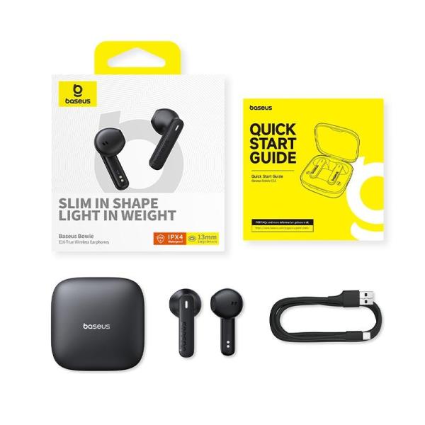 Baseus Bluetooth slúchadlá Bowie E16 čierna 