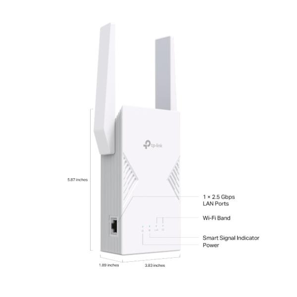 TP-Link RE235BE EasyMesh WiFi7 Extender/Repeater (BE3600,2,4GHz/5GHz,1x2,5GbE) 