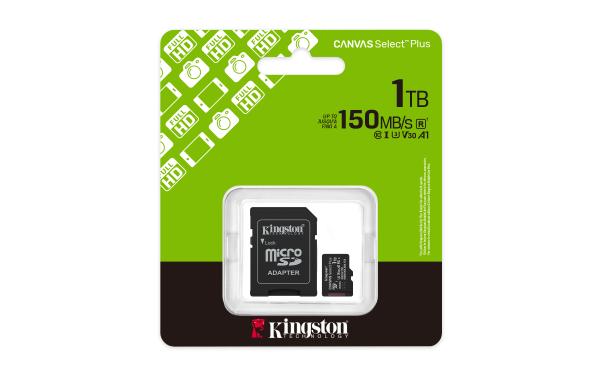 Kingston Canvas Select Plus/ Micro SDXC/ 1TB/ UHS-I U3 / Class 10/ + Adaptér 