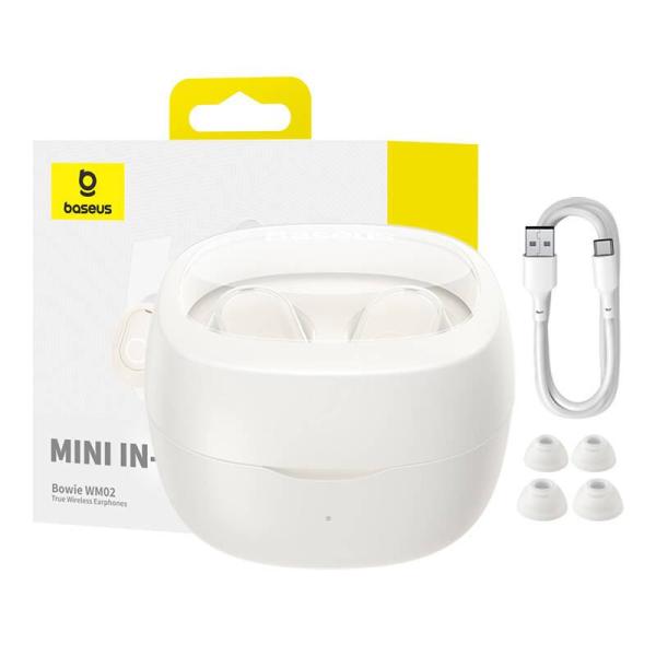 Baseus Bluetooth slúchadlá Bowie WM02 biela 