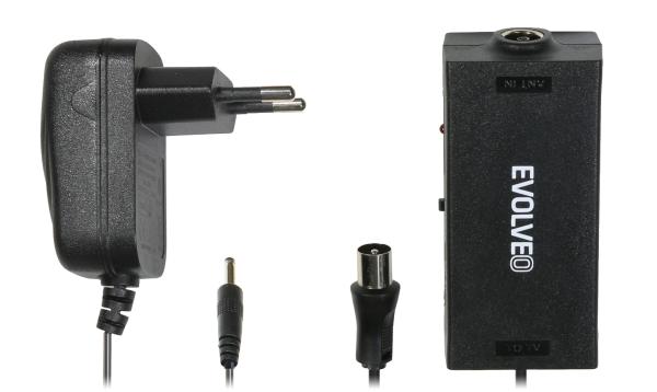EVOLVEO Amp 1,  anténní zesilovač FM/ DAB+/ DVB-T2,  filtr LTE, 4G, 5G 