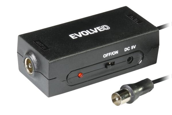 EVOLVEO Amp 1,  anténní zesilovač FM/ DAB+/ DVB-T2,  filtr LTE, 4G, 5G 