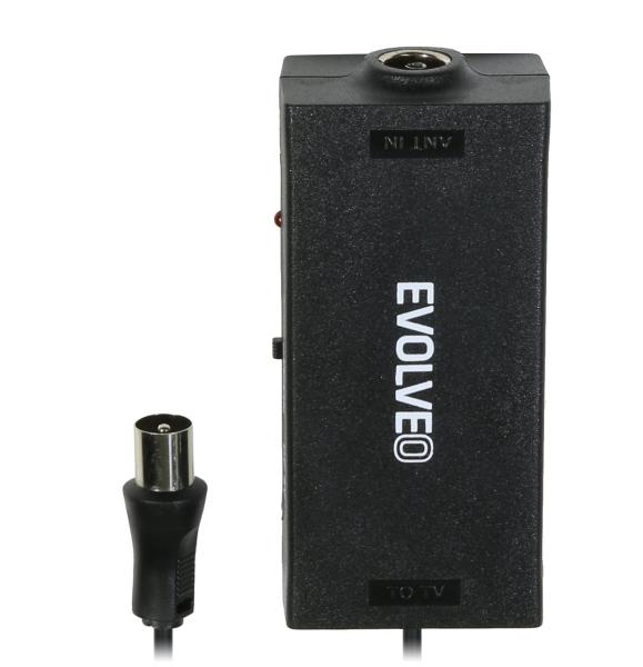 EVOLVEO Amp 1,  anténní zesilovač FM/ DAB+/ DVB-T2,  filtr LTE, 4G, 5G