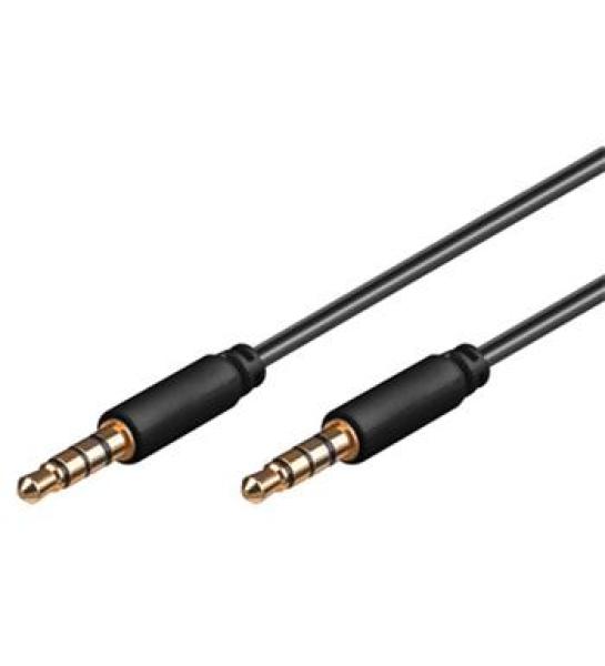 PremiumCord Kábel Jack 3.5mm 4 pinový M/ M, 2m