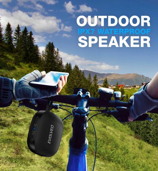 EVOLVEO TopSound, bezdrátový vodotěsný bluetooth reproduktor s rádiem, černý 