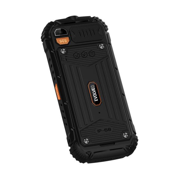 EVOLVEO StrongPhone Q1, IP68 odolný Dual SIM telefón, 2, 4" LCD, 1800mAh, čierno-oranžový 