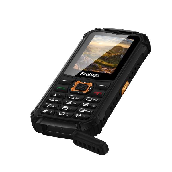 EVOLVEO StrongPhone Q1, IP68 odolný Dual SIM telefón, 2, 4" LCD, 1800mAh, čierno-oranžový 