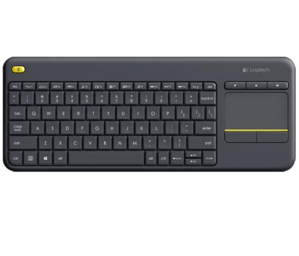 Logitech K400 plus/ Bezdrôtová USB/ US-Layout/ Čierna