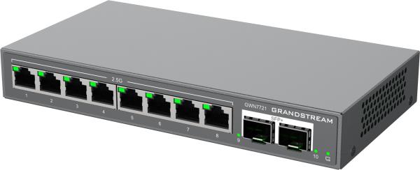 Grandstream GWN7721 L2 Lite managed switch, 8x 2.5GbE RJ45, 2x 10G SFP+ 