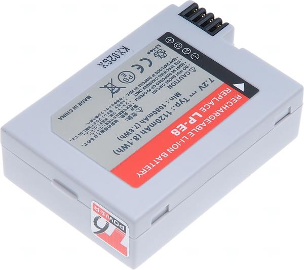 Batéria T6 power Canon LP-E8, 1050mAh, 7, 6Wh, sivá 
