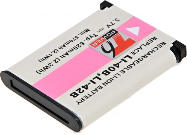 Batéria T6 Power Olympus Li-40B, Li-42B, D-Li63, EN-EL10, NP-45, NP-80, D-Li108, 620mAh, 2, 3Wh 
