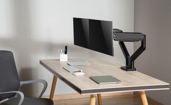 Držiak monitora Brateck LDT60-C024 dve ramená vedľa seba mechanická pružina Heavy Duty 