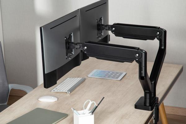 Držiak monitora Brateck LDT60-C024 dve ramená vedľa seba mechanická pružina Heavy Duty 