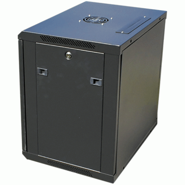 Datacom 19" rozvádzač 9U/ 450 mm (sklo) čierny 
