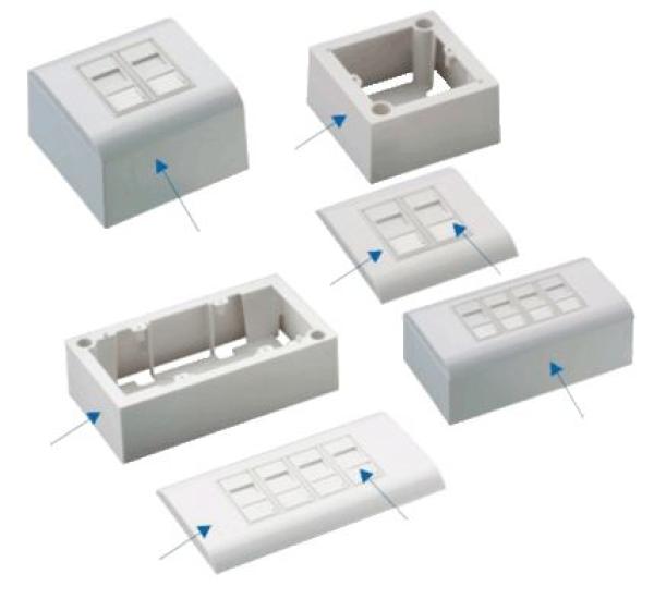 DATACOM Modul.dát.zásuvka UTP CAT5E 4xRJ45 na aj pod omietku