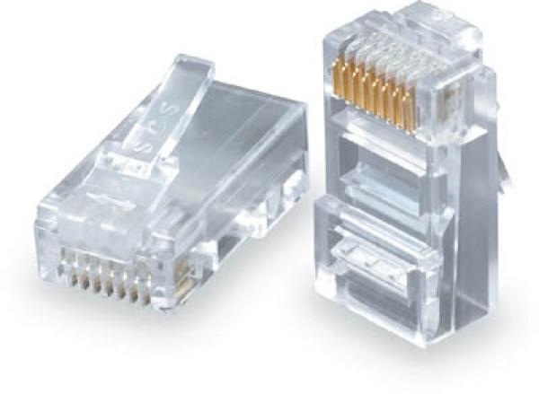 Konektor RJ45 CAT5E UTP 8p8c pro drát 100ks bal.