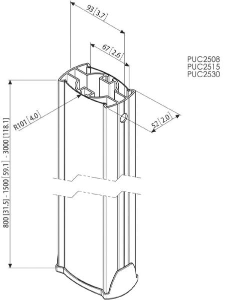 Vogel´s PUC 2515 stropní tyč Connect-it 150cm, stříbrná 