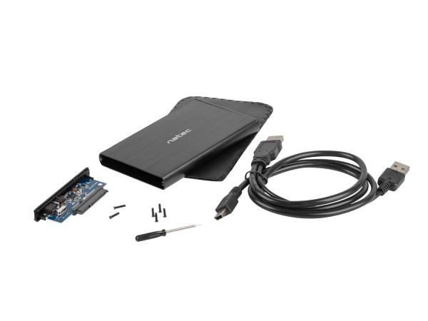 Externý box pre HDD 2, 5" USB 2.0 Natec Rhino, čierny 