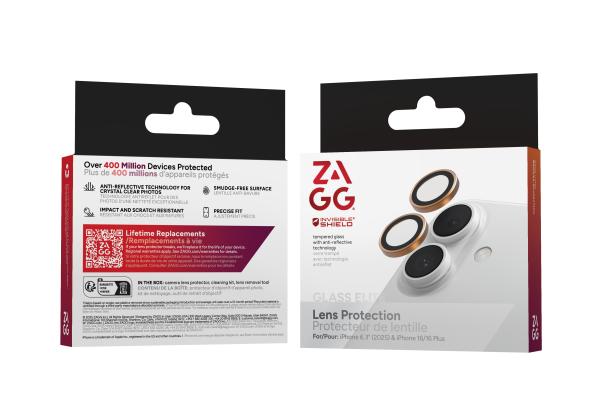 ZAGG Ochranná šošovka Premium pre Apple iPhone 17/ 16/ 16+ - oranžová 