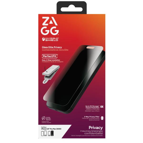 ZAGG Ochranné sklo GLASS Elite Privacy pre Apple 17 Pro Max 