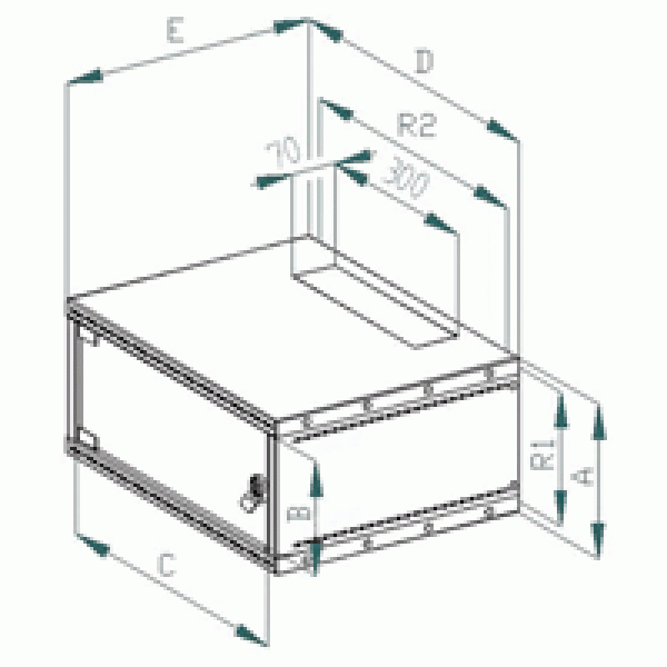 19"rozvádzač jednodielny 6U/ 400mm FLAT-PACK skl.dv. 