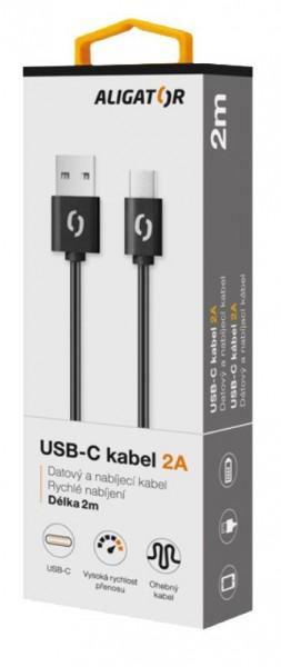 ALIGATOR Dátový kábel 2A USB-C 2 m čierny