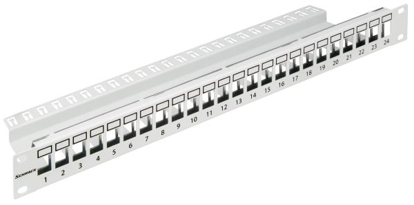 19" patchpanel pre 24 modulu SFA/ SFB, neosadený, 1U, RAL 7035