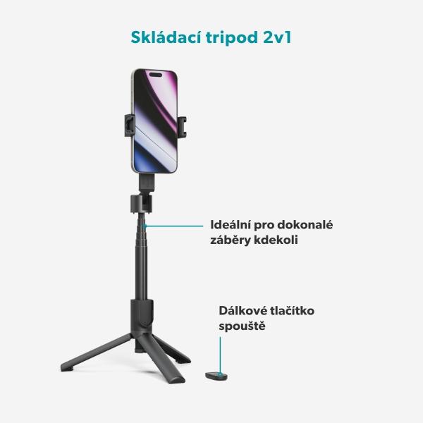 Epico Tripod Mag+ Selfie Stick - black 