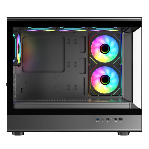 EVOLVEO Ursus, mATX/ 6x ARGB 120/ sklo čelo + bok 
