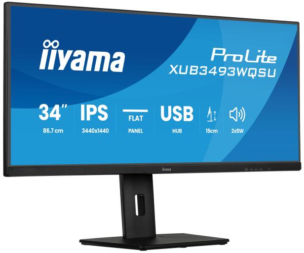iiyama ProLite/ XUB3493WQSU-B6/ 34"/ IPS/ wQHD/ 120Hz/ 1ms/ Čierna/ 3R 