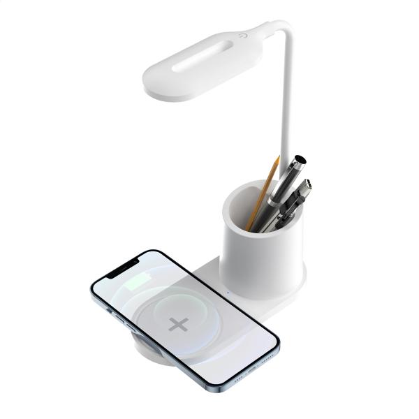 Platinet PDL1930W stolná LED lampa 3W stmievateľná, bezdrôtové nabíjanie, biela 