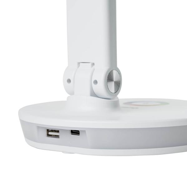 Platinet PDL400RGBW stolná LED lampa 12W stmievateľná, dotykové ovládanie, USB port, biela 