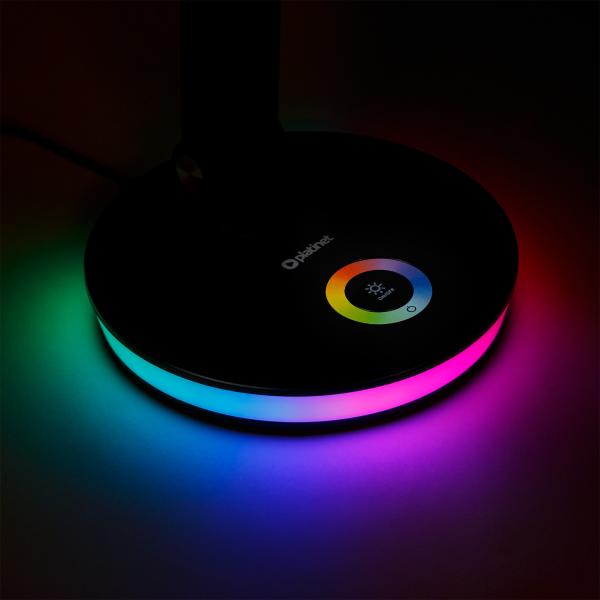 Platinet PDL400RGBW stolná LED lampa 12W stmievateľná, dotykové ovládanie, USB port, biela 