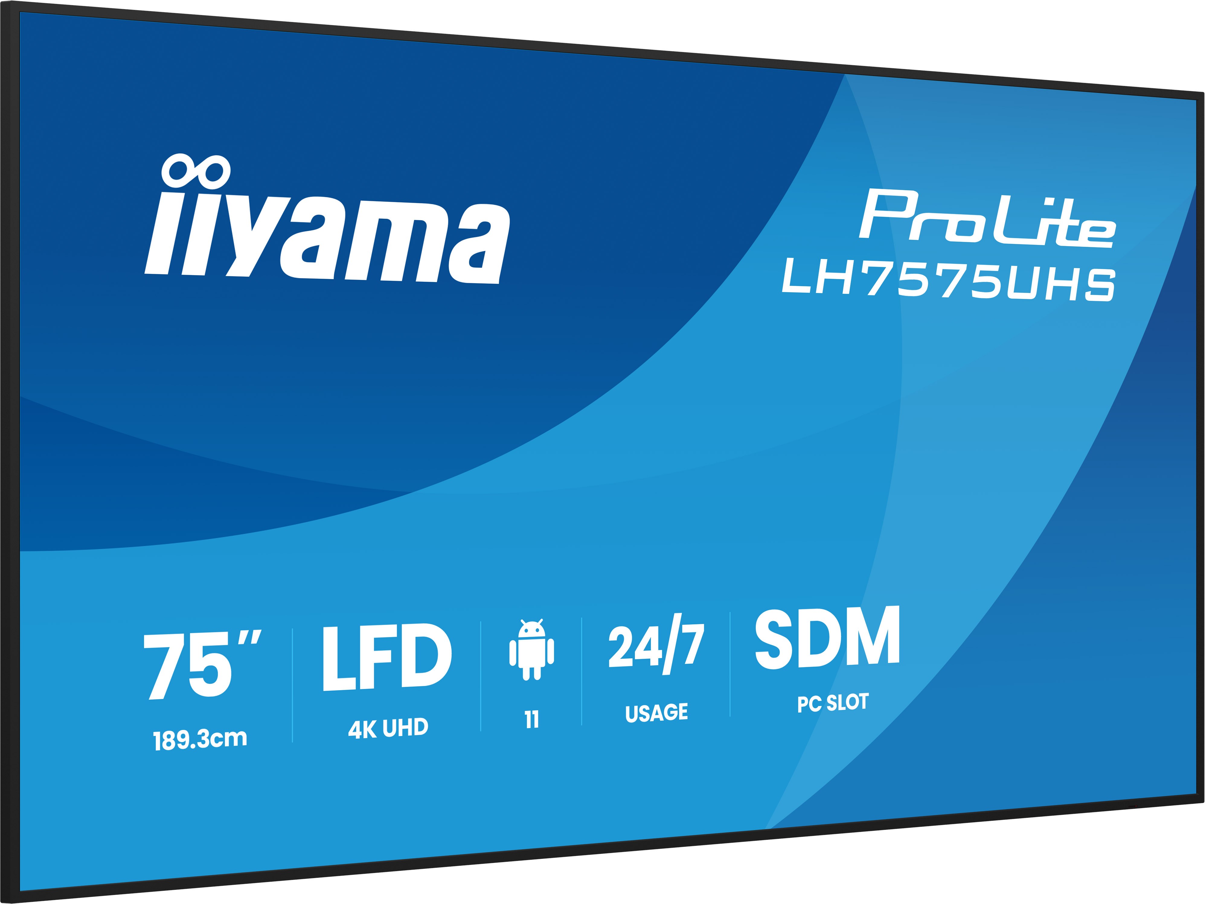 75" iiyama LH7575UHS-B2AG: IPS, 4K UHD, Android, 24/ 7 