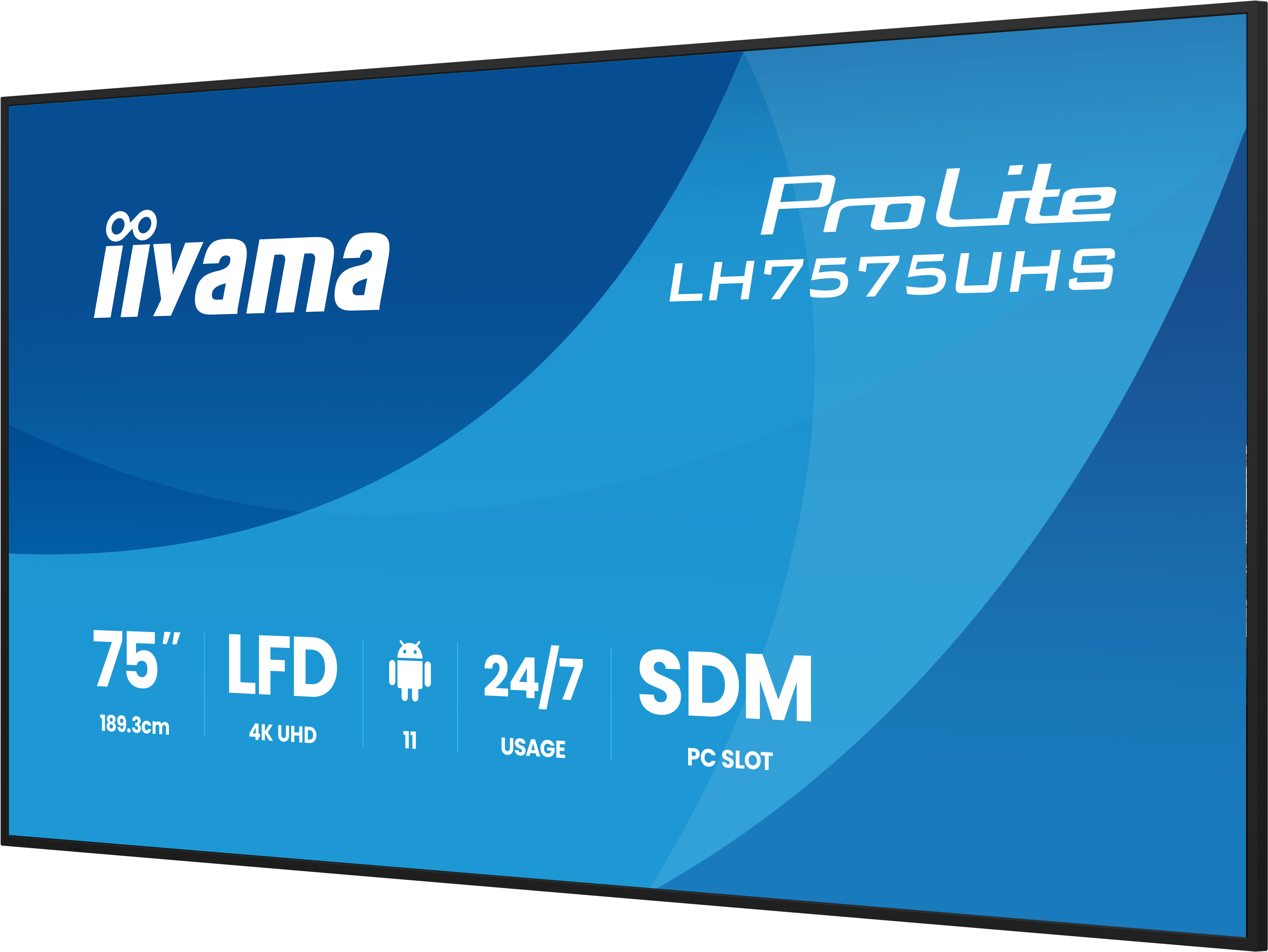 75" iiyama LH7575UHS-B2AG: IPS, 4K UHD, Android, 24/ 7 