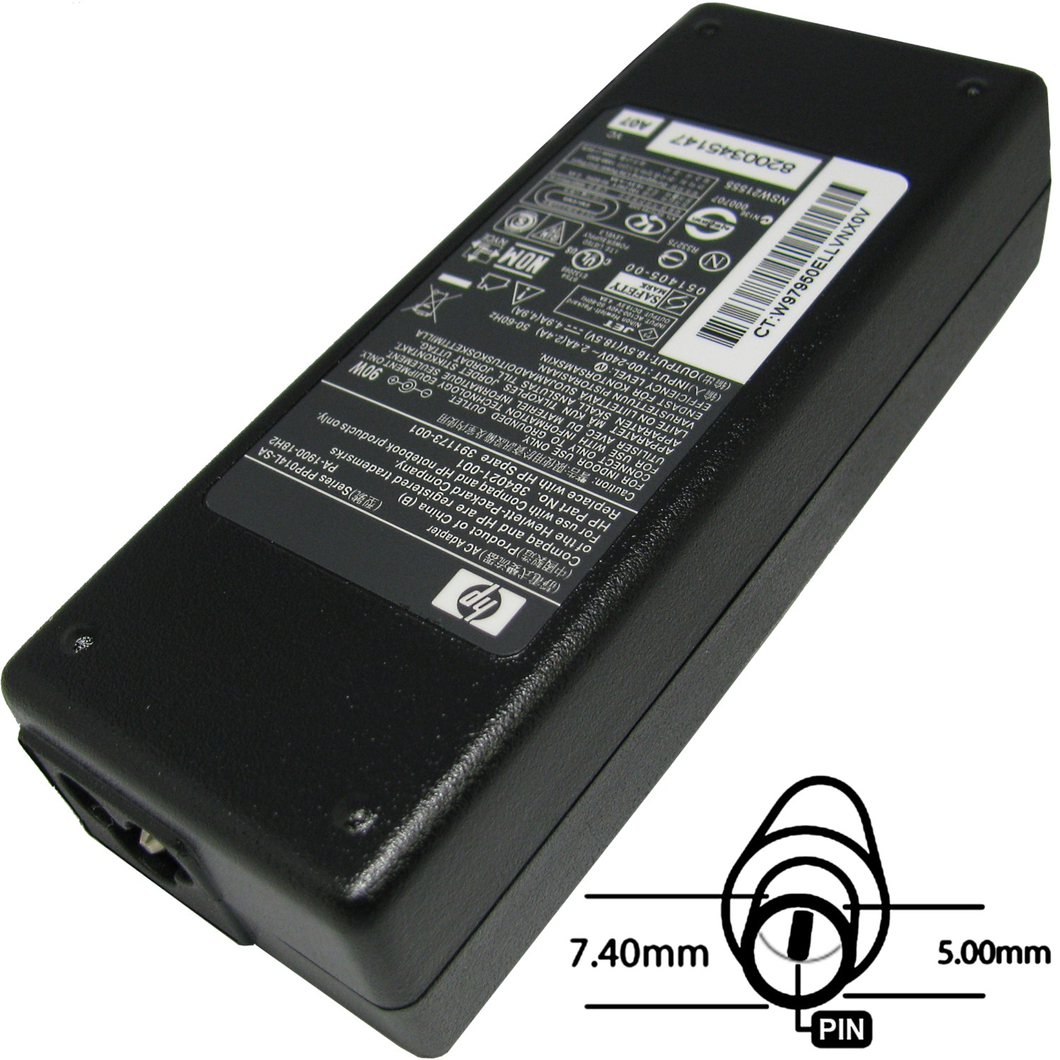 Napájací adaptér 90W 18, 5V, 7.4x5.0, originál HP