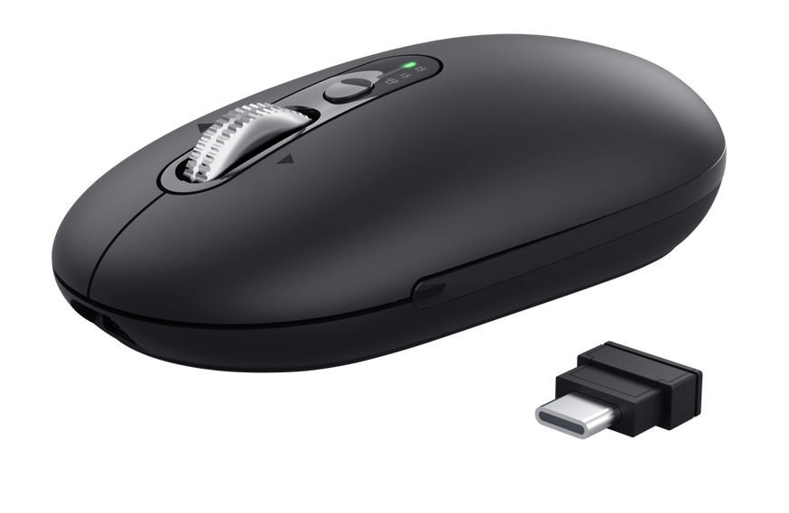 Trust Seron Slim/ Kancelárska/ Optická/ 3 200 DPI/ USB+BT/ Čierna 