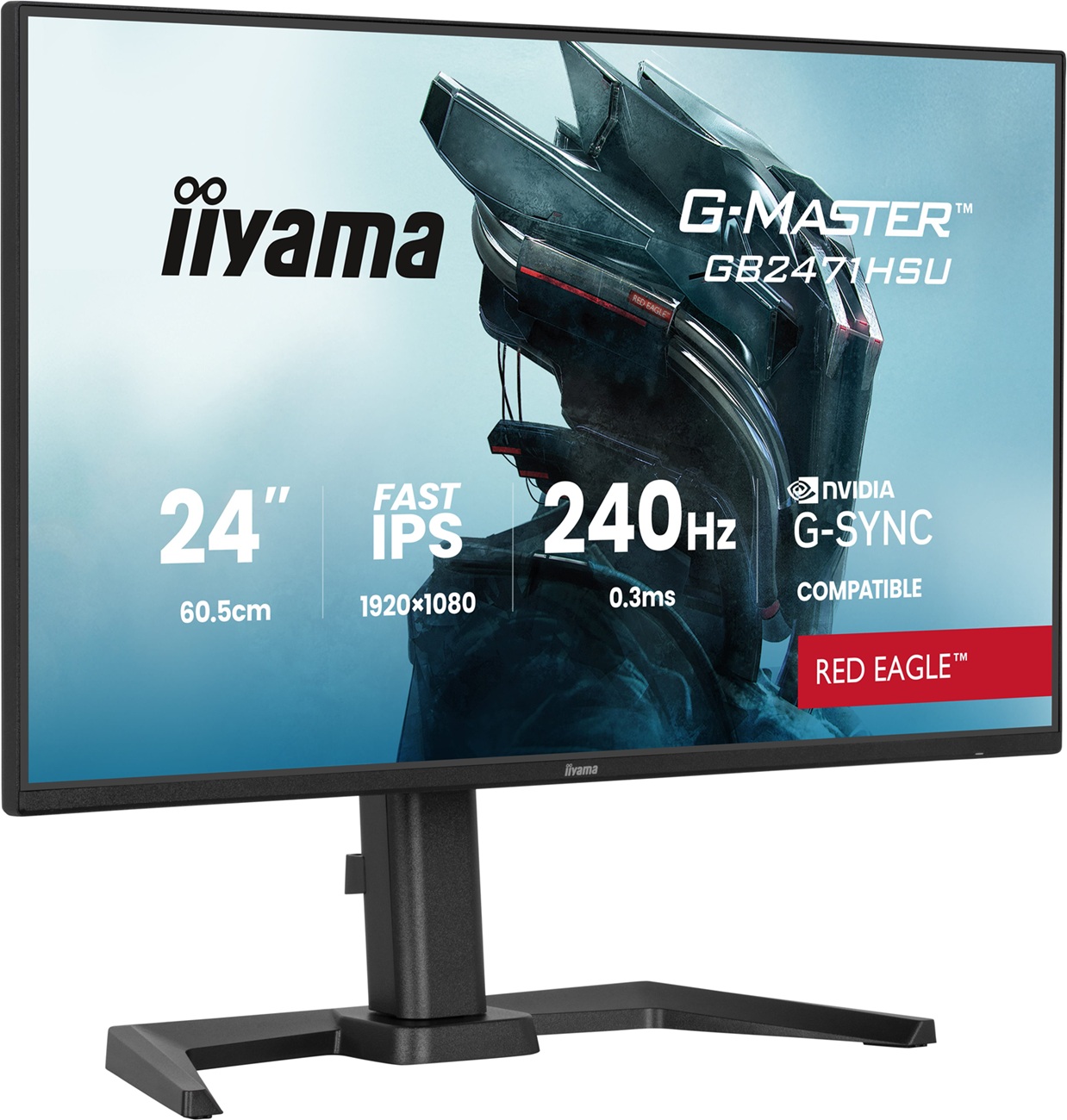 iiyama G-Master/ GB2471HSU-B1/ 23, 8"/ IPS/ FHD/ 240Hz/ 0, 3ms/ Čierna/ 3R 