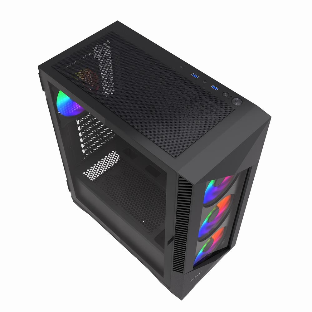 GEMBIRD Fornax 900/ Midi Tower/ Transpar./ Čierna 