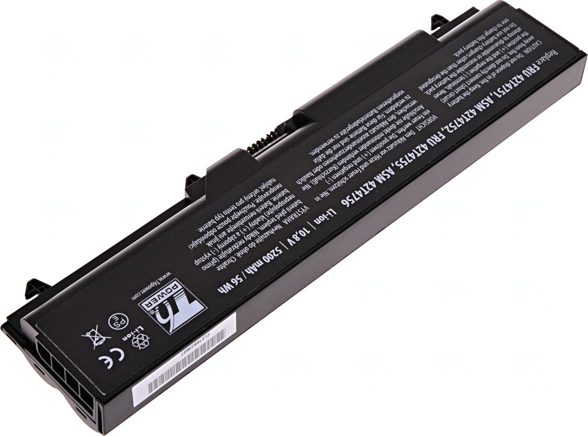 Batéria T6 Power Lenovo ThinkPad T410, T420, T510, T520, L410, L420, L510, 5200mAh, 56Wh, 6cell 