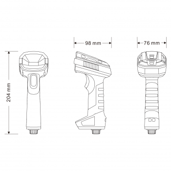 Virtuos HW-857 CCD 2D priemyselná, čítačka, bezdrôtová, USB, tmavo šedá 