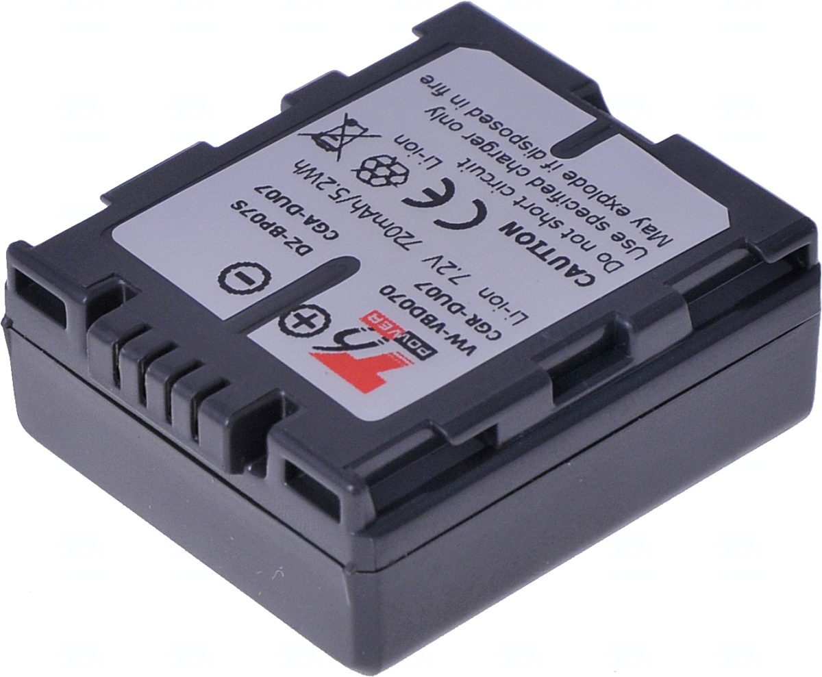 Batéria T6 Power pre Panasonic VW-VBD070, CGA-DU07, CGR-DU07, Hitachi DZ-BP07S, 720mAh, 5, 2Wh