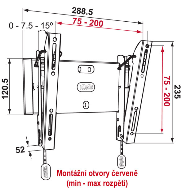Vogel´s PHW200S sklopný nástenný držiak 